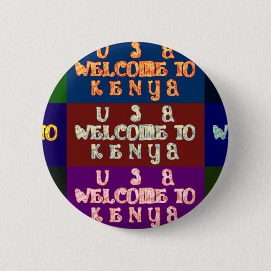 Hakuna Matata Welkom in Kenya.png Ronde Button 5,7 Cm (Voorkant)