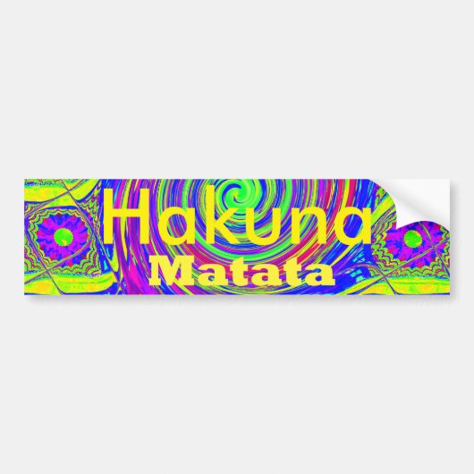 Hakuna Matata – Whirl Design met levendige kleuren Bumpersticker (Voorkant)