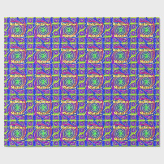 Hakuna Matata – Whirl Design met levendige kleuren Cadeaupapier (Vlak)