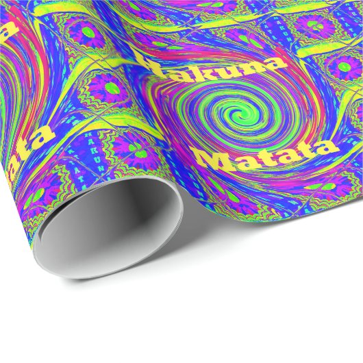 Hakuna Matata – Whirl Design met levendige kleuren Cadeaupapier (Rol Hoek)