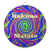 Hakuna Matata – Whirl Design met levendige kleuren Dartbord (Voorkant)