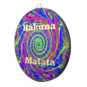 Hakuna Matata – Whirl Design met levendige kleuren Dartbord (Voorkant Rechts)