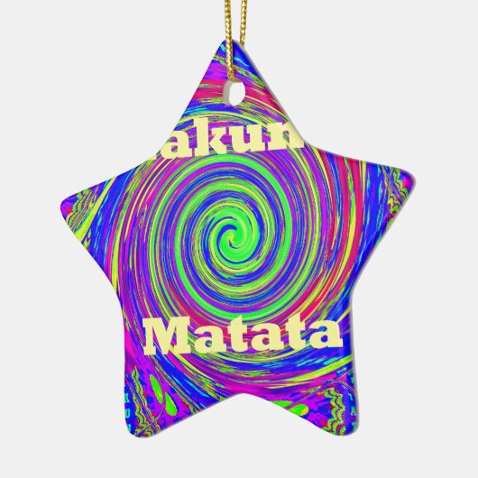 Hakuna Matata – Whirl Design met levendige kleuren Keramisch Ornament (Links)