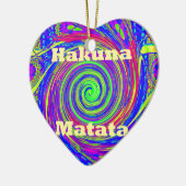 Hakuna Matata – Whirl Design met levendige kleuren Keramisch Ornament (Links)
