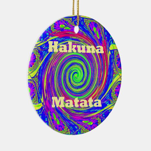 Hakuna Matata – Whirl Design met levendige kleuren Keramisch Ornament (Rechts)