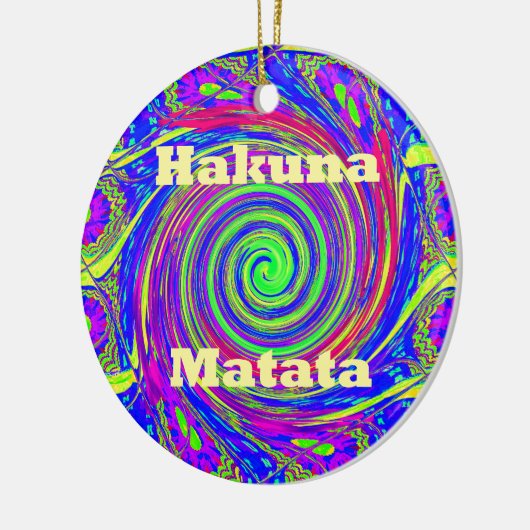 Hakuna Matata – Whirl Design met levendige kleuren Keramisch Ornament (Links)