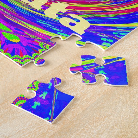 Hakuna Matata – Whirl Design met levendige kleuren Legpuzzel (Zijkant)