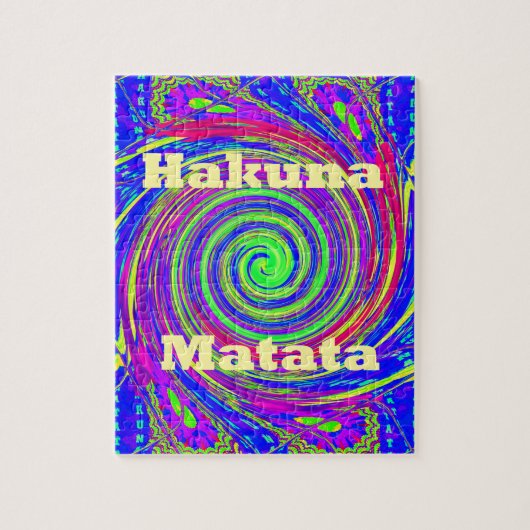 Hakuna Matata – Whirl Design met levendige kleuren Legpuzzel (Verticaal)