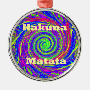 Hakuna Matata – Whirl Design met levendige kleuren Metalen Ornament