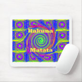 Hakuna Matata – Whirl Design met levendige kleuren Muismat (Met muis)
