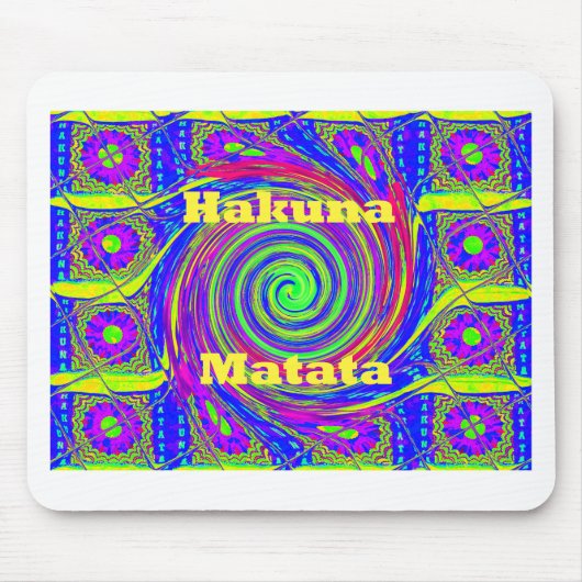 Hakuna Matata – Whirl Design met levendige kleuren Muismat (Voorkant)