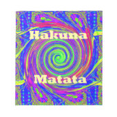 Hakuna Matata – Whirl Design met levendige kleuren Notitieblok (Voorkant)