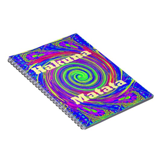 Hakuna Matata – Whirl Design met levendige kleuren Notitieboek (Rechterzijde)