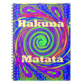 Hakuna Matata – Whirl Design met levendige kleuren Notitieboek (Voorkant)