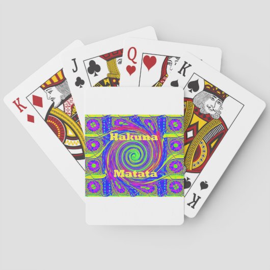 Hakuna Matata – Whirl Design met levendige kleuren Pokerkaarten (Achterkant)