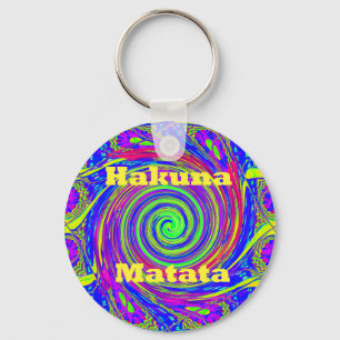 Hakuna Matata – Whirl Design met levendige kleuren Sleutelhanger