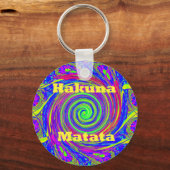 Hakuna Matata – Whirl Design met levendige kleuren Sleutelhanger (Voorkant)