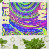 Hakuna Matata – Whirl Design met levendige kleuren Theedoek (Gevouwen)