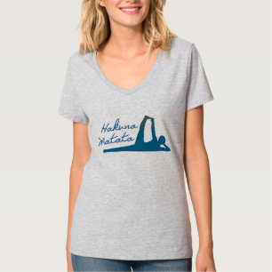 Hakuna Matata Yoga T-shirt voor vrouwen (v nek)