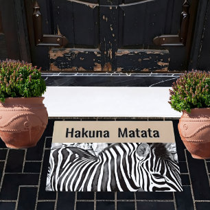 Hakuna Matata -zebra close-up Deurmat