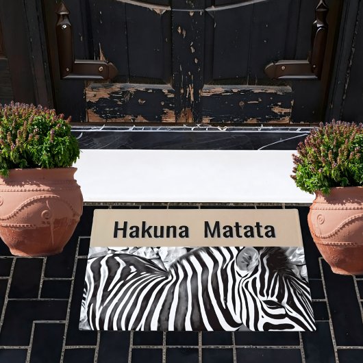 Hakuna Matata -zebra close-up Deurmat