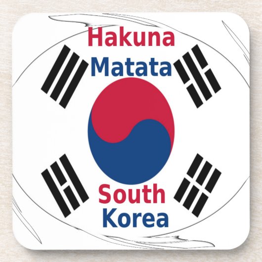 Hakuna Matata Zuid-Korea Art Print/Graphic Drankjes Onderzetter (Voorkant)