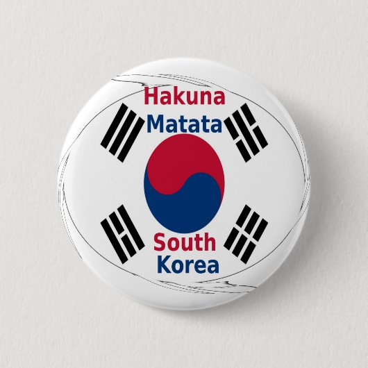 Hakuna Matata Zuid-Korea Art Print/Graphic Ronde Button 5,7 Cm (Voorkant)