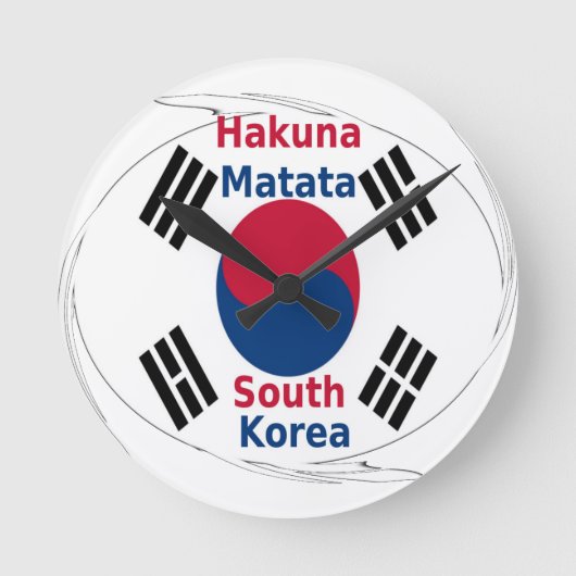 Hakuna Matata Zuid-Korea Art Print/Graphic Ronde Klok (Voorkant)