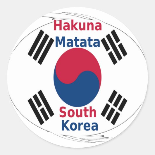 Hakuna Matata Zuid-Korea Art Print/Graphic Ronde Sticker (Voorkant)