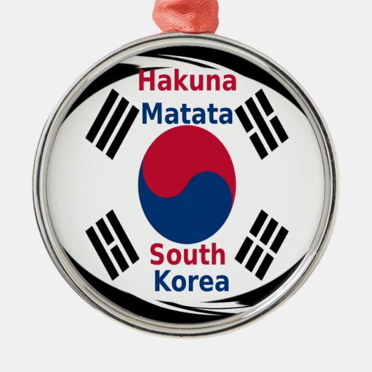 Hakuna Matata Zuid-Korea Metalen Ornament (Voorkant)