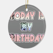 HakunaMatata Gift Today is mijn verjaardag.png Keramisch Ornament (Links)