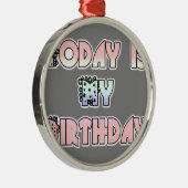 HakunaMatata Gift Today is mijn verjaardag.png Metalen Ornament (Rechts)