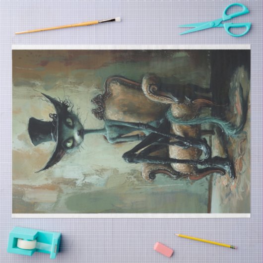 Hal de Halloween Kat Tissuepapier (Craft)