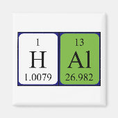 Hal periodieke table name magnet (Voorkant)