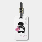 HAL Sky Doll Hibiscus door Wander met Aloha Luggag Bagagelabel (Voorkant verticaal)