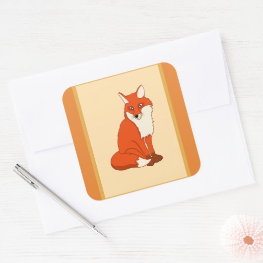 Hala de Fox Vierkante Sticker (Envelop)