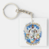 Hala Madrid Never Give Up Acrylic Keychain (voorkant)