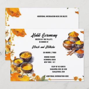 Haladi pasta Indiase ceremonie traditionele bruilo Kaart