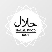 Halal Engels Arabisch Zakelijk Raamsticker (Vel)