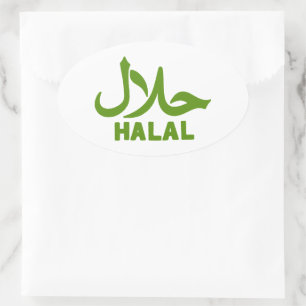 Halal Engels Arabische Bedrijfsnaam Ovale Sticker