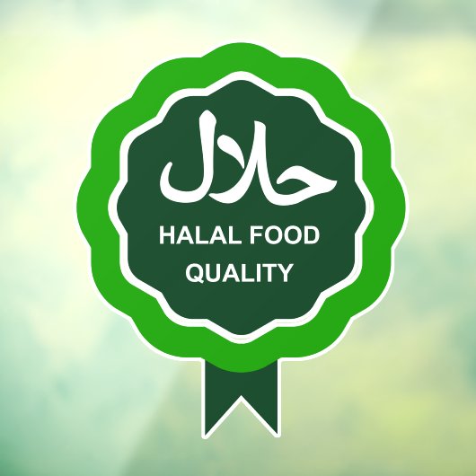 Halal Halal Voedsel Zakelijk Raam Sticker Decal (Vel 3)