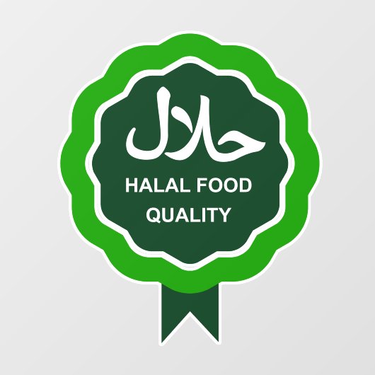 Halal halal voedsel zakelijk raam sticker decalcom (Vel)