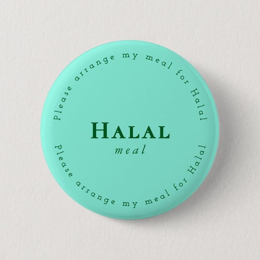 Halal meal Request Badge, Light green, Dark green Ronde Button 5,7 Cm (Voorkant)