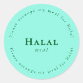 Halal meal Request Sticker, Light Green Ronde Sticker (Voorkant)