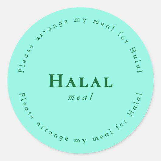 Halal meal Request Sticker, Light Green Ronde Sticker (Voorkant)