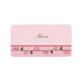 Halbe Blüten Adressaufkleber Etiket