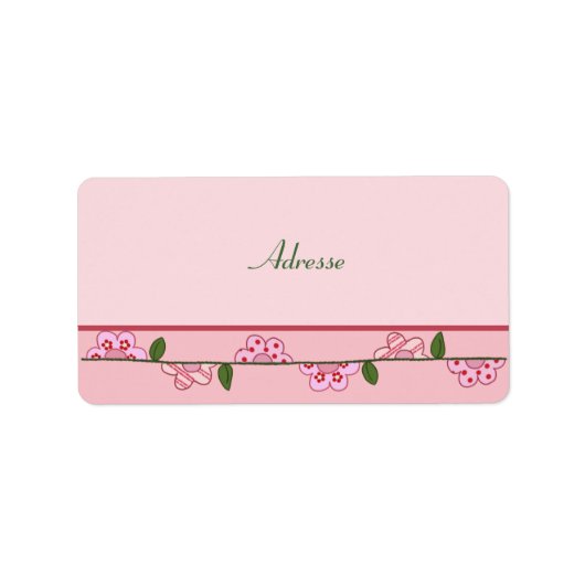 Halbe Blüten Adressaufkleber Etiket (Voorkant)