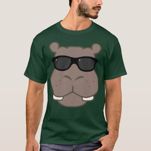 Halcyon Hippo Graphic T-shirt (Deep Forest) (Voorkant)