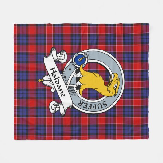 Haldane Clan Badge Tartan Pset Fleece Deken (Voorkant (Horizontaal))