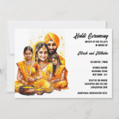 Haldi ceremonie bruidegom familie voor bruiloft kaart (Voorkant)